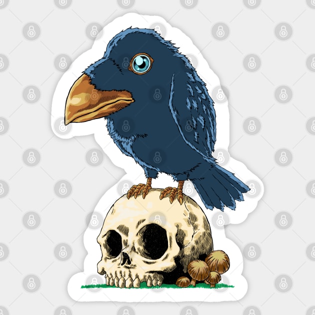 Skull Crow Sticker by ebayson74@gmail.com